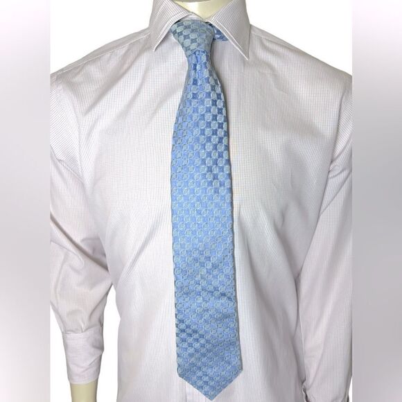 Gorgeous Ike Behar Modern Silk Tie Worn Once in Sky Blue and Light Blue - Picture 1 of 4